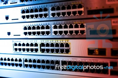 Core Switch Technology In Network Room Place Stock Photo