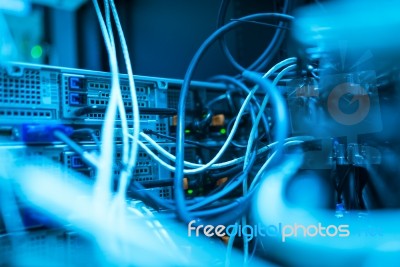 Core Switch Technology In Network Room Place Stock Photo