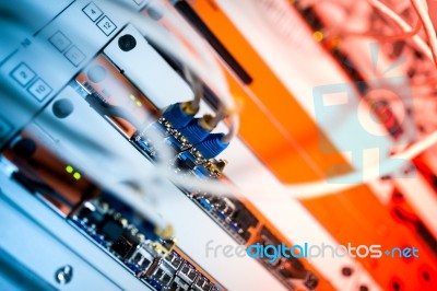 Core Switch Technology In Network Room Place Stock Photo