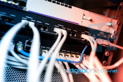 Core Switch Technology In Network Room Place Stock Photo