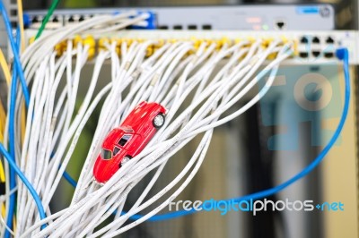 Core Switch Technology In Network Room Place Stock Photo