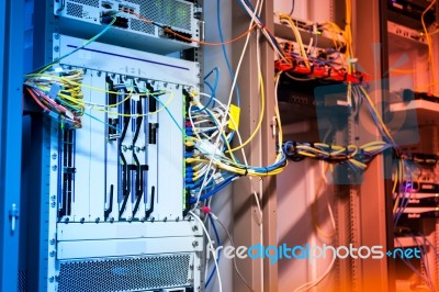 Core Switch Technology In Network Room Place Stock Photo