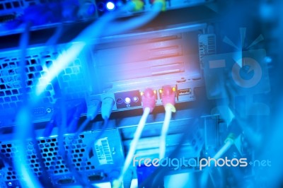 Core Switch Technology In Network Room Place Stock Photo