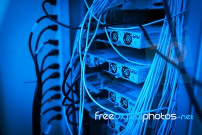 Core Switch Technology In Network Room Place Stock Photo