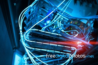 Core Switch Technology In Network Room Place Stock Photo