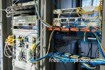 Core Switch Technology In Network Room Place Stock Photo