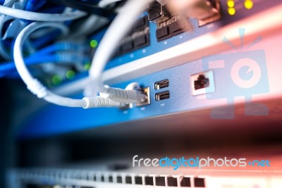 Core Switch Technology In Network Room Place Stock Photo