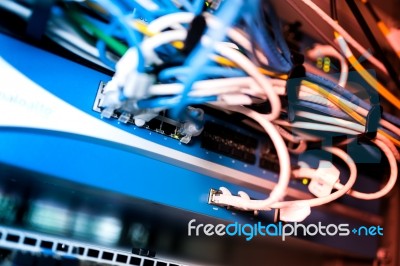 Core Switch Technology In Network Room Place Stock Photo