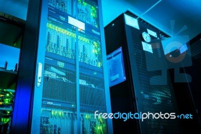 Core Switch Technology In Network Room Place Stock Photo