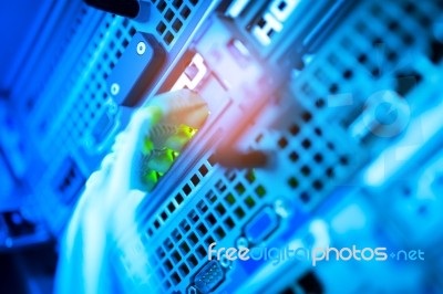 Core Switch Technology In Network Room Place Stock Photo