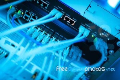 Core Switch Technology In Network Room Place Stock Photo