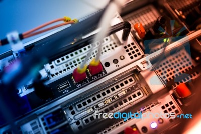 Core Switch Technology In Network Room Place Stock Photo