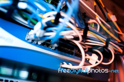 Core Switch Technology In Network Room Place Stock Photo