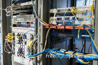 Core Switch Technology In Network Room Place Stock Photo