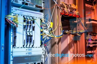 Core Switch Technology In Network Room Place Stock Photo