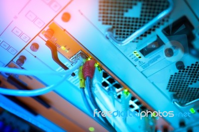 Core Switch Technology In Network Room Place Stock Photo