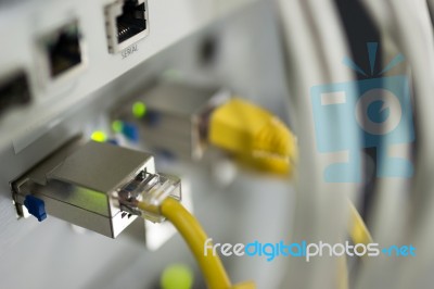 Core Switch Technology In Network Room Place Stock Photo