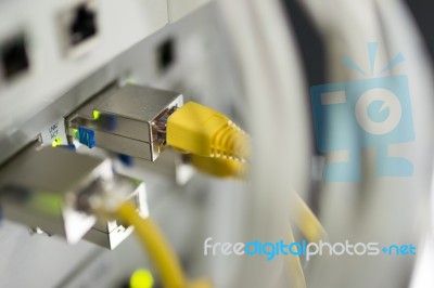 Core Switch Technology In Network Room Place Stock Photo