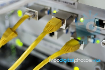 Core Switch Technology In Network Room Place Stock Photo