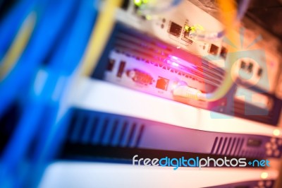 Core Switch Technology In Network Room Place Stock Photo