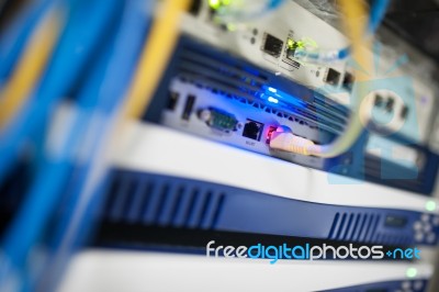 Core Switch Technology In Network Room Place Stock Photo