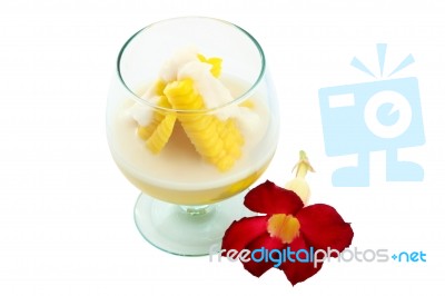 Corn With Milk Soup Stock Photo