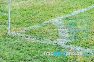 Corner Flag On An Soccer Field Stock Photo