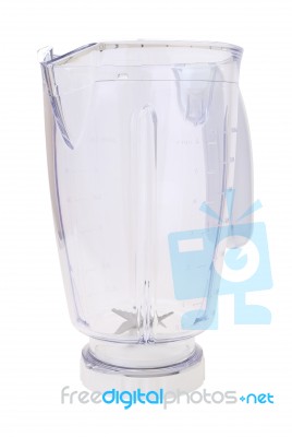 Corner Plastic Blender Bowl On White Background Stock Photo