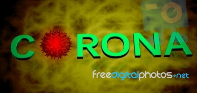 Corona Virus 3d Text Concept Stock Image