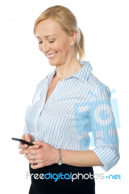 Corporate Lady Messaging Stock Photo