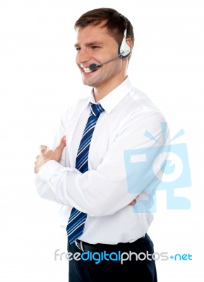 Corporate Male With Crossed Arms Stock Photo