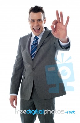 Corporate Man Gesturing Excellent Stock Photo