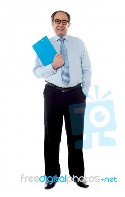 Corporate Person Holding Document Stock Photo