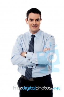 Corporate Professional Posing Arms Crossed Stock Photo