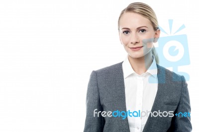 Corporate Woman Posing Casually Stock Photo