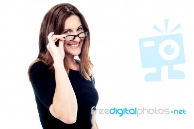 Corporate Woman Wearing Eyeglasses Stock Photo