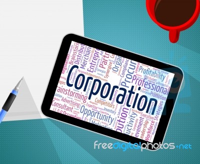 Corporation Word Represents Business Corporations And Businessme… Stock Image