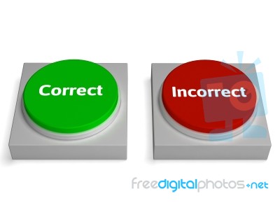 Correct Incorrect Buttons Shows True Or False Stock Image