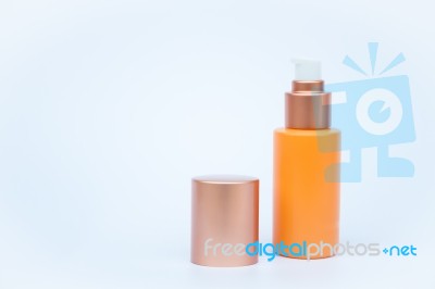 Cosmetic Bottle Isolated On White Background Stock Photo