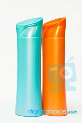 Cosmetic Product Bottles Stock Photo