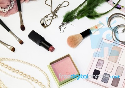 Cosmetics And Accessories Stock Photo