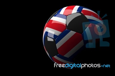 Costa Rica Soccer Ball Isolated Dark Background Stock Image