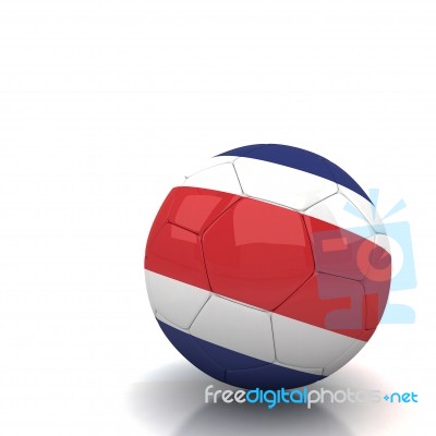 Costa Rica Soccer Ball Isolated White Background Stock Image