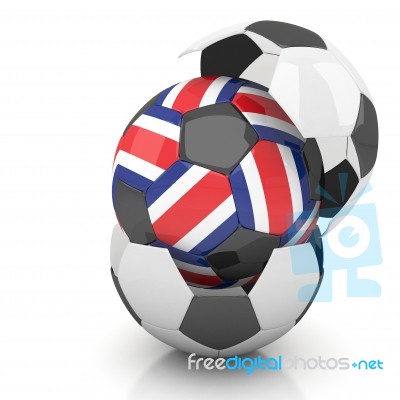 Costa Rica Soccer Ball Isolated White Background Stock Image