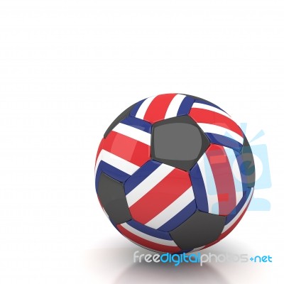 Costa Rica Soccer Ball Isolated White Background Stock Image