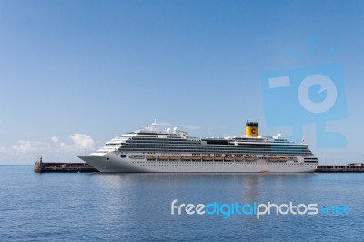 Costa Serena From Genova Docked In Funchal Harbour Stock Photo