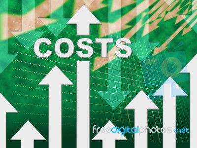 Costs Graph Indicates Paying Expenses And Outgoings Stock Image