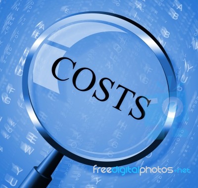 Costs Magnifier Means Search Magnify And Balance Stock Image