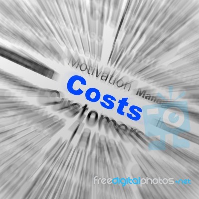 Costs Sphere Definition Displays Financial Management Or Costs R… Stock Image