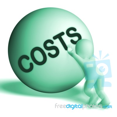 Costs Sphere Means Expenses Price And Outlay Stock Image